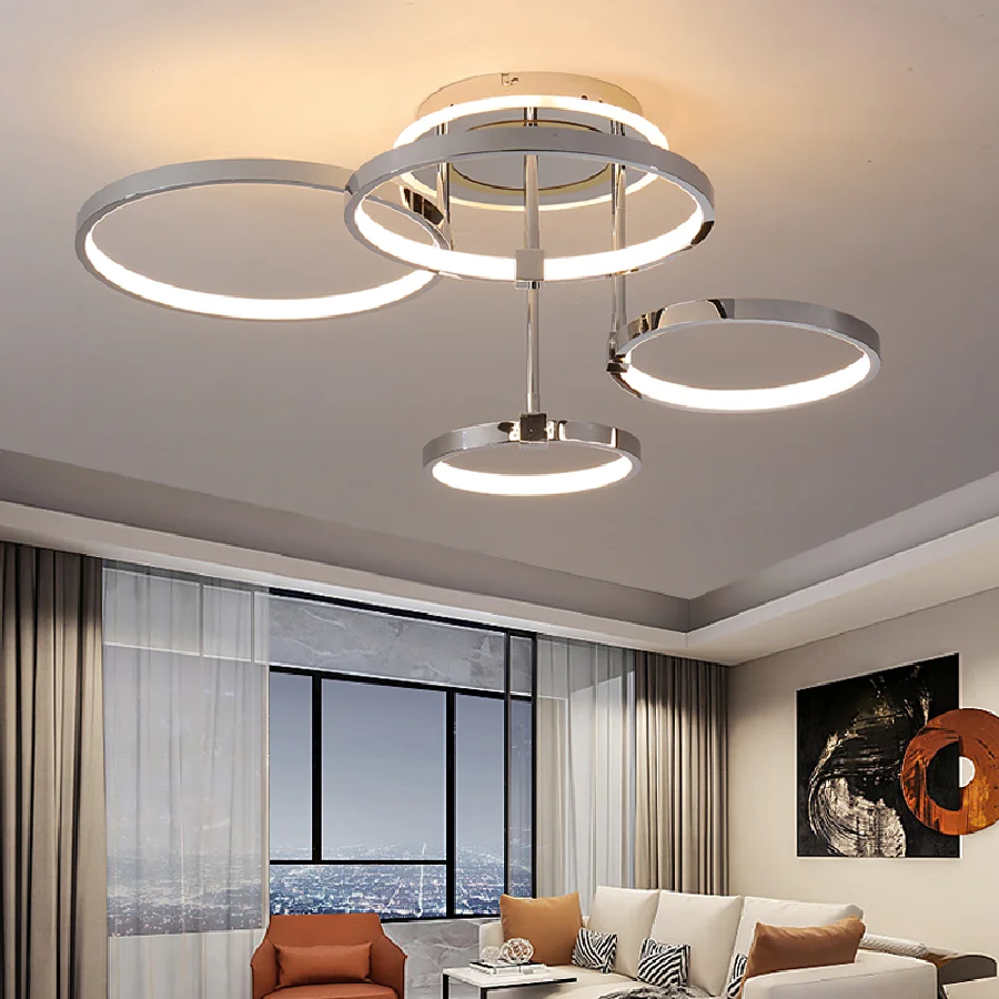 

Gold/Chrome Plated Glow Modern led Ceiling Lights for Living Dining Room Bedroom Study Room Hanging Ceiling Lamp Fixtures