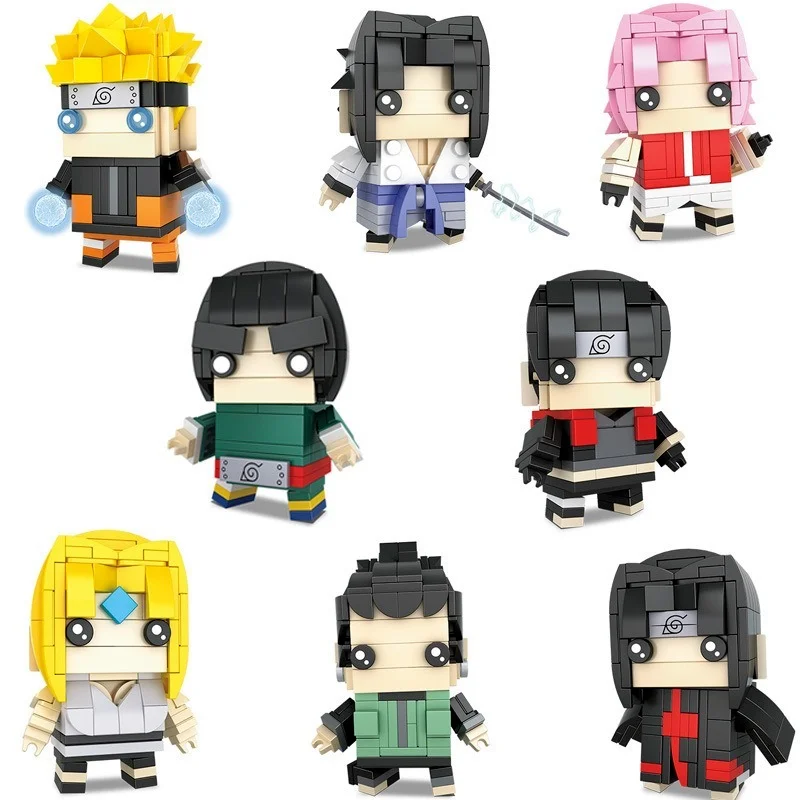 

BANDAI Naruto Kakashi Sasuke Itachi Sakura Shikamaru Small Building Blocks Anime Cartoon Assembling Toys Children's Gifts