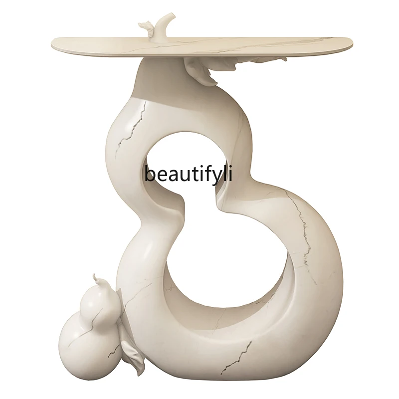 

yj Stone Plate Door to Door Console Tables Curio Cabinet Door to Wall Creative Side View Table