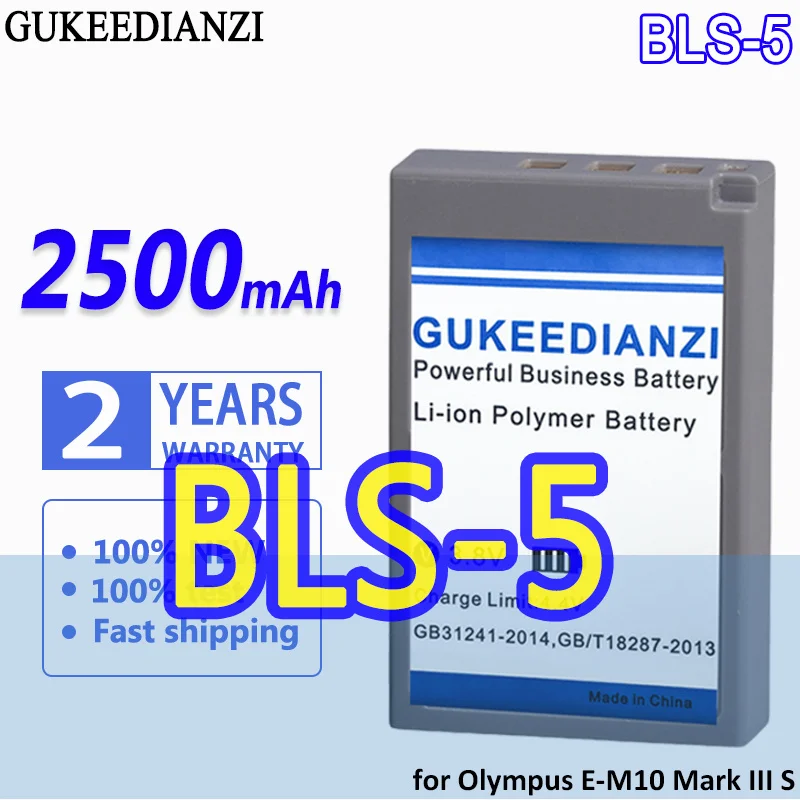 

New Bateria BLS-5 BLS5 2500mAh High Capacity Battery For Olympus E-M10 Mark III S OM-D E-M10 Mark IV E-M10 Mark II E-M5 Battery