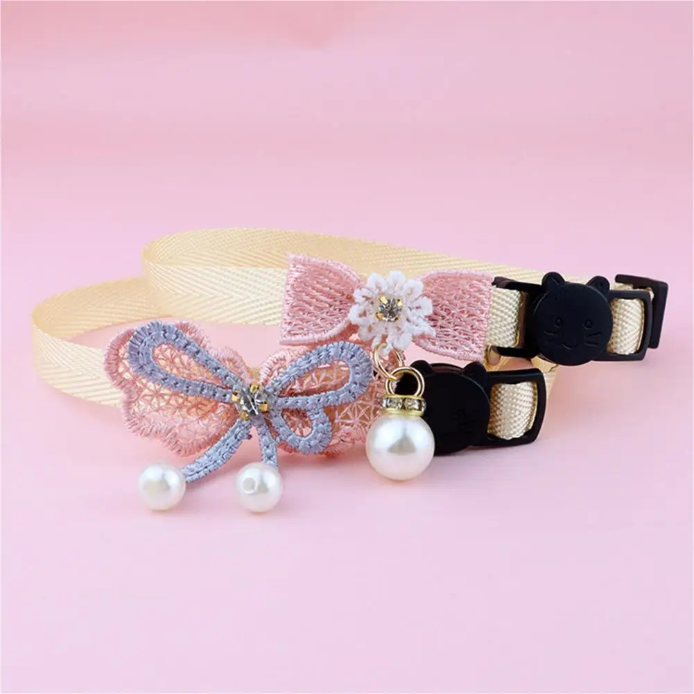 

Kitten Collar Practical Exquisite Fashionable Polyester Pet Cat Breakaway Collar for Festival Pet Cat Collar Pet Collar