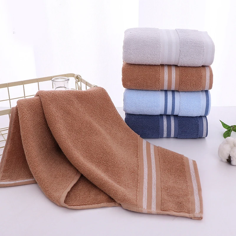 

Cotton Face Towel Geometric Stripe Large Bath Towels Microfiber Absorbent Bathroom Home Towel Comfortable Kitchen Towels 32x70cm