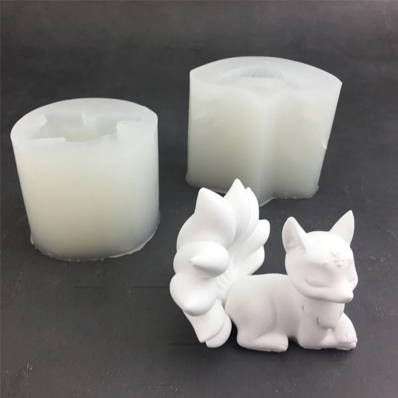 

Силиконовые формы с девятью хвостами лисицы, антипригарная форма для украшения стола для свечей «сделай сам»