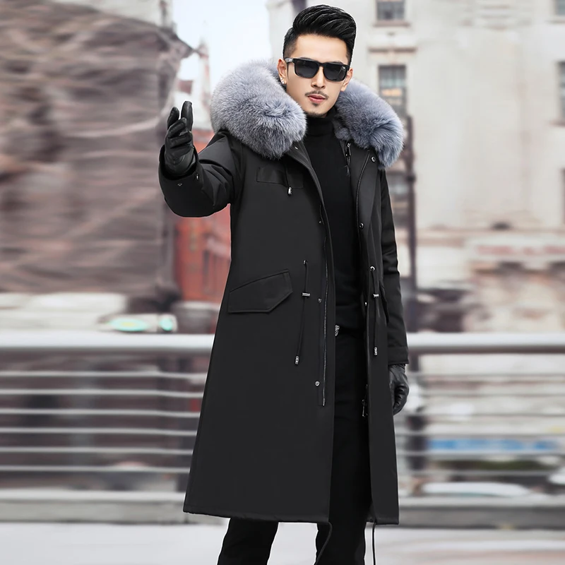 

Зимнее мужское теплое длинное пальто с подкладкой, новинка 2022, высококачественный утепленный мужской Тренч, элегантные модные куртки