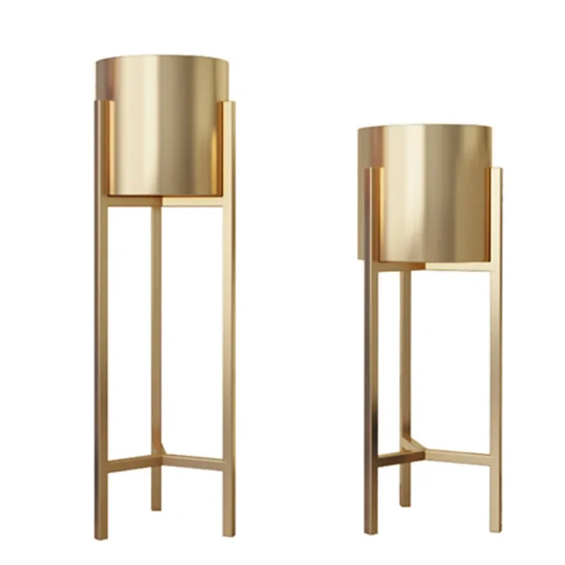 Nordic net red simple light luxury golden iron flower pot indoor home balcony green radish living room fashion enviro