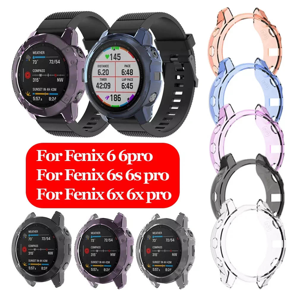

Защитный чехол для смарт-часов Garmin Fenix 6, 6S, 6X Pro, мягкие часы из ТПУ, задняя рамка, наручные Ремешки, аксессуары