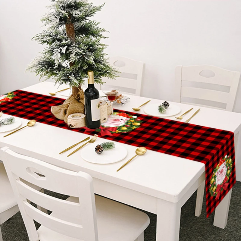 

Christmas Table Runner Cloth Merry Christmas Decoration for Home Tablecloth Xmas Ornament Navidad Natal Noel New Year Gift 2023