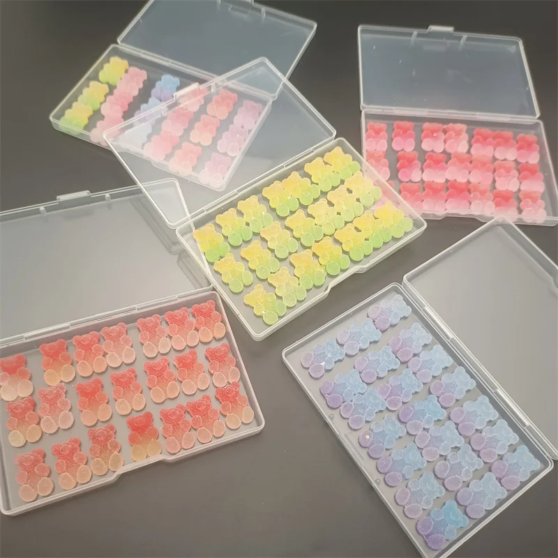 

Resin Kawaii Nail Charms Jelly Cute Gummy Bear Nail Decoration 3D Gradient Cartoon Charms DIY Manicure Ornament Accessories