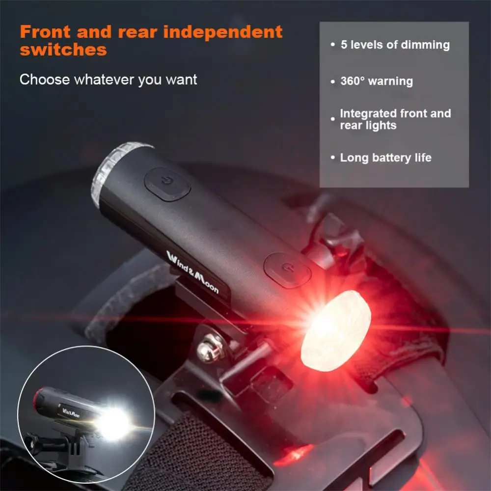 800 Mah Battery Bicycle Helmet Lamp Innovative 2-in-1 Head Light Waterproof Tail Lights Bicycle Head Light Helmet Warning Light images - 6