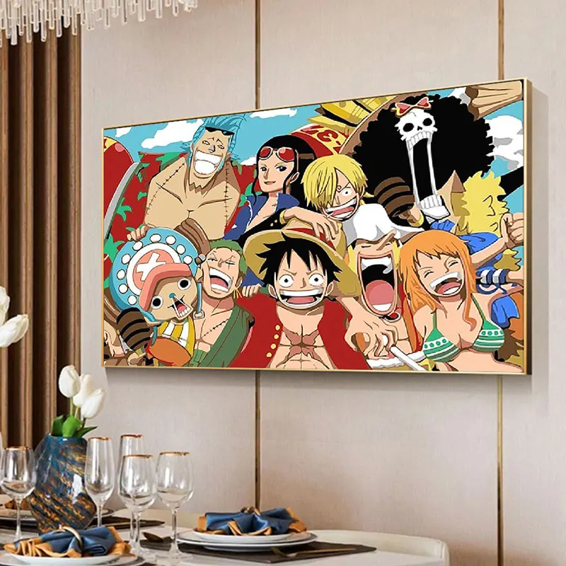 

Anime One Piece Poster And Prints Character Luffy Shanks Chopper Canvas Painting Wall Art Modern Child Room Decoration Cuadros