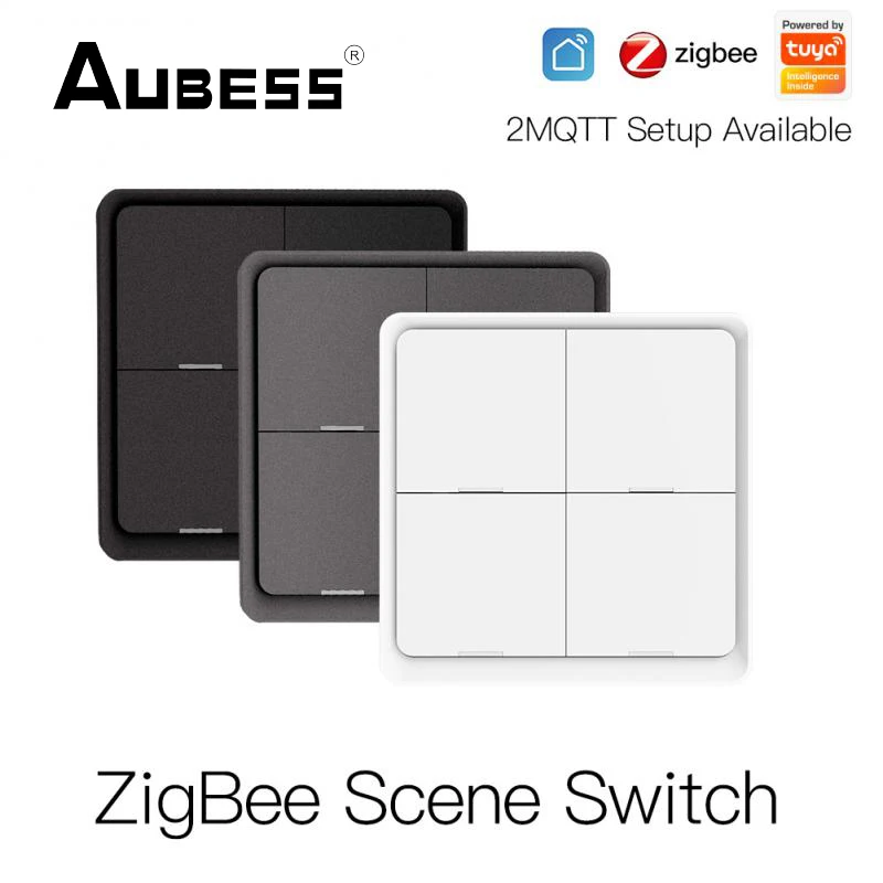 

Беспроводной кнопочный переключатель Tuya ZigBee, 1/2/3/4 клавиши, 12 сцен, с питанием от батареи, автоматизация, для устройств Tuya