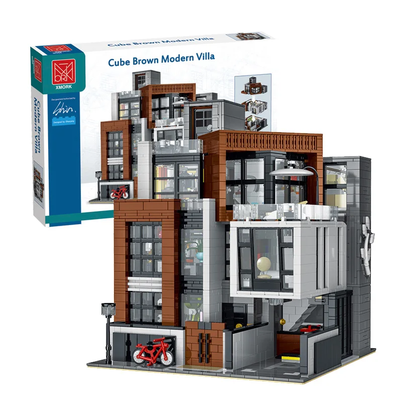 MOC-87366 современная модель конструктора виллы совместимая с Lego Street View модульный