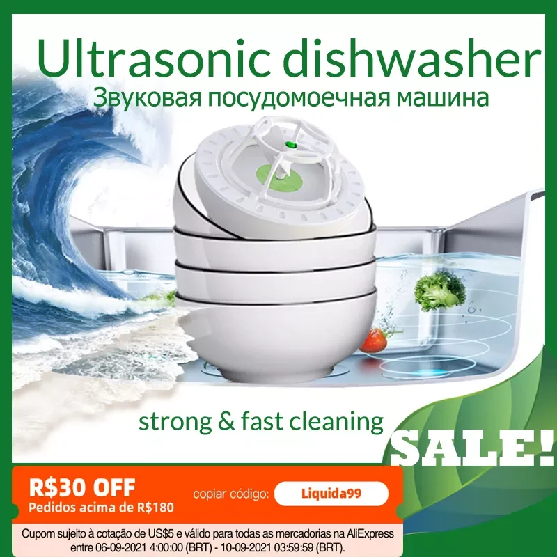 

Dishwasher Ultrasonic Mini Household Portable Small Electric Rechargeable Cleaner Kitchen Appliance Fast Cleaning Dishwasher