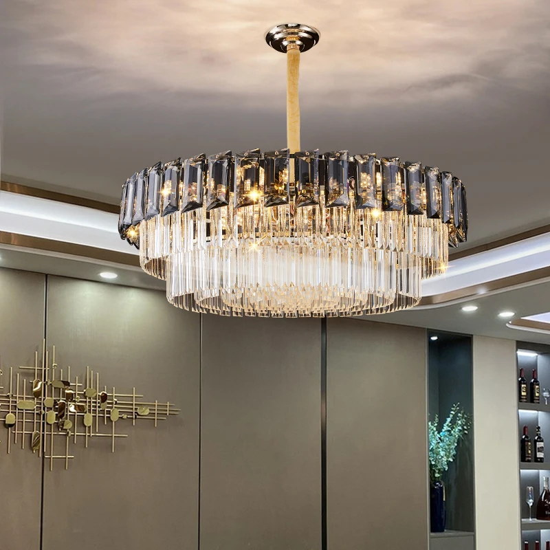 

Luxury Atmospheric Living Room Lamp 2023 Designer High-end Light Luxury Crystal Dining Room Bedroom Dual-purpose Chandelier