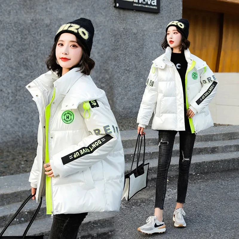 Глянцевое пуховое пальто с подкладкой Женская водонепроницаемая пуховая куртка