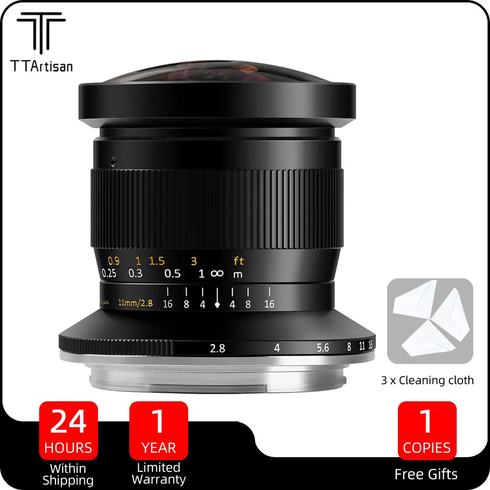 

TTArtisan 11mm F2.8 MF Fisheye Lens Full Frame Ultra-Wide for Sony E Canon R Fuji GFX Nikon Z Leica L / M mount Camera