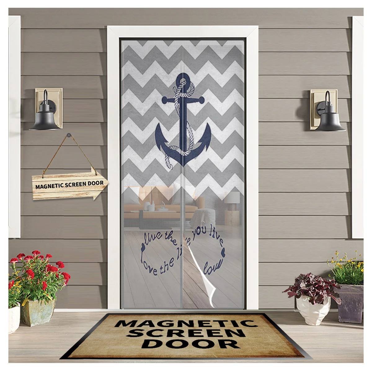 

Ripple Anchor Love Infinity Gray дверная занавеска в спальной Магнитный москитный экран для кухни с защитой от насекомых