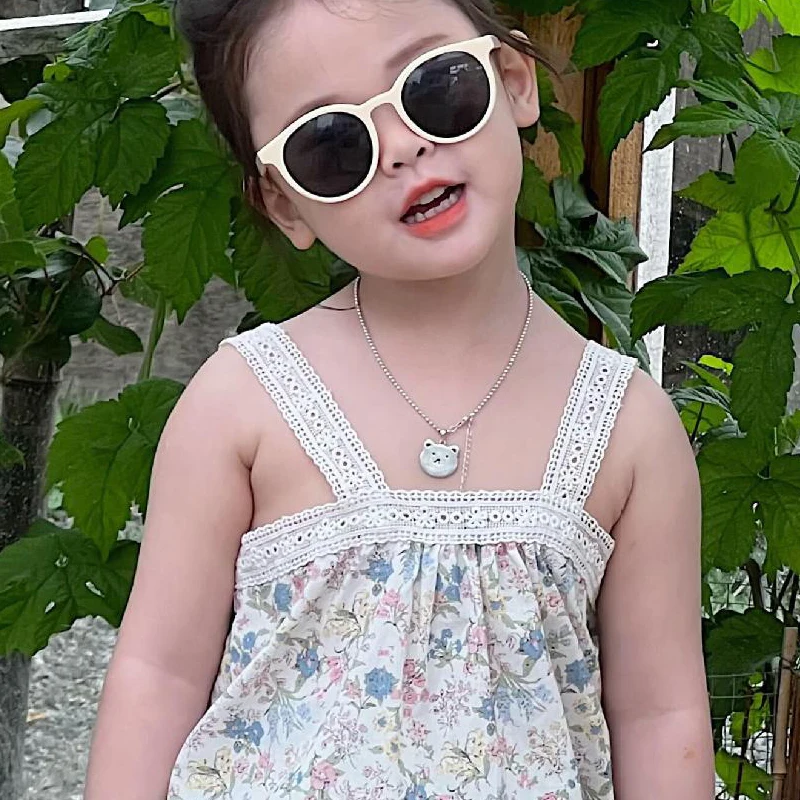

Korean Style Girl Suits 2022 Summer New Floral Print Lace Patchwork Vest Elastic Waist Loose Pants Two Piece Sets Kids Clothes