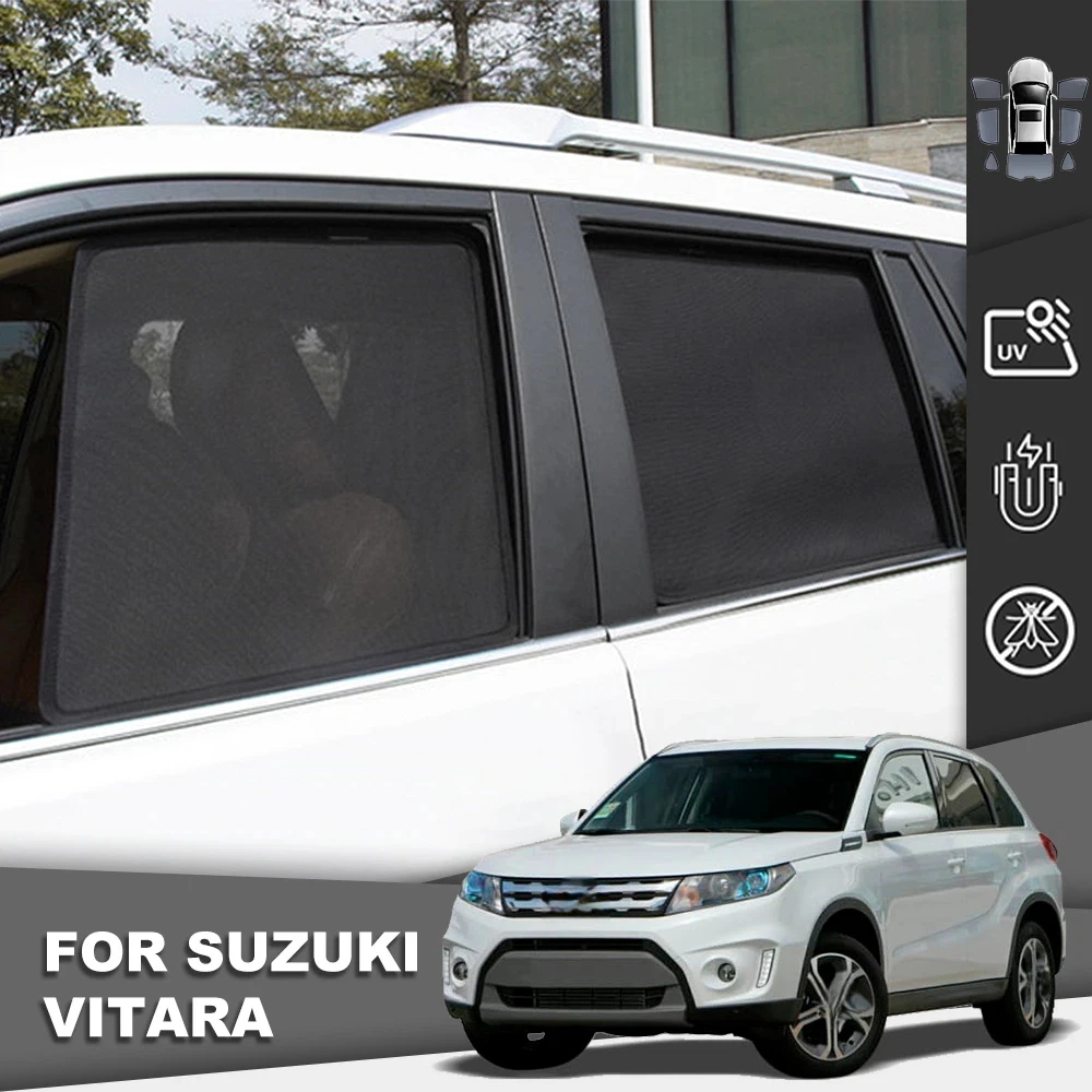Фото Для Suzuki Vitara LY 2015-2022: Магнитный солнцезащитный экран для лобового стекла, шторка на раму, солнцезащитный козырек для задних боковых окон (для детей) №1