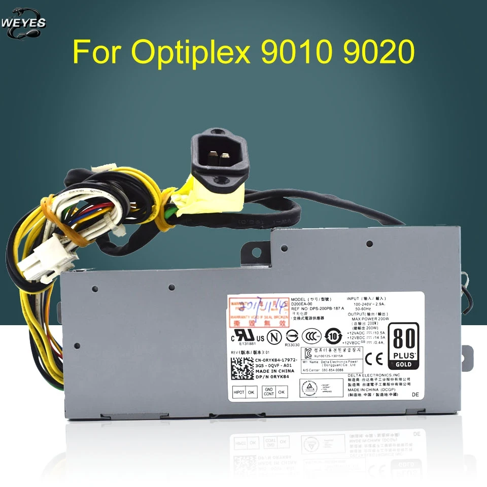 Тщательно протестированный D200EA-00 VVN0X CRHDP RYK84 для блока питания Optiplex 9020 AIO 200 Вт |