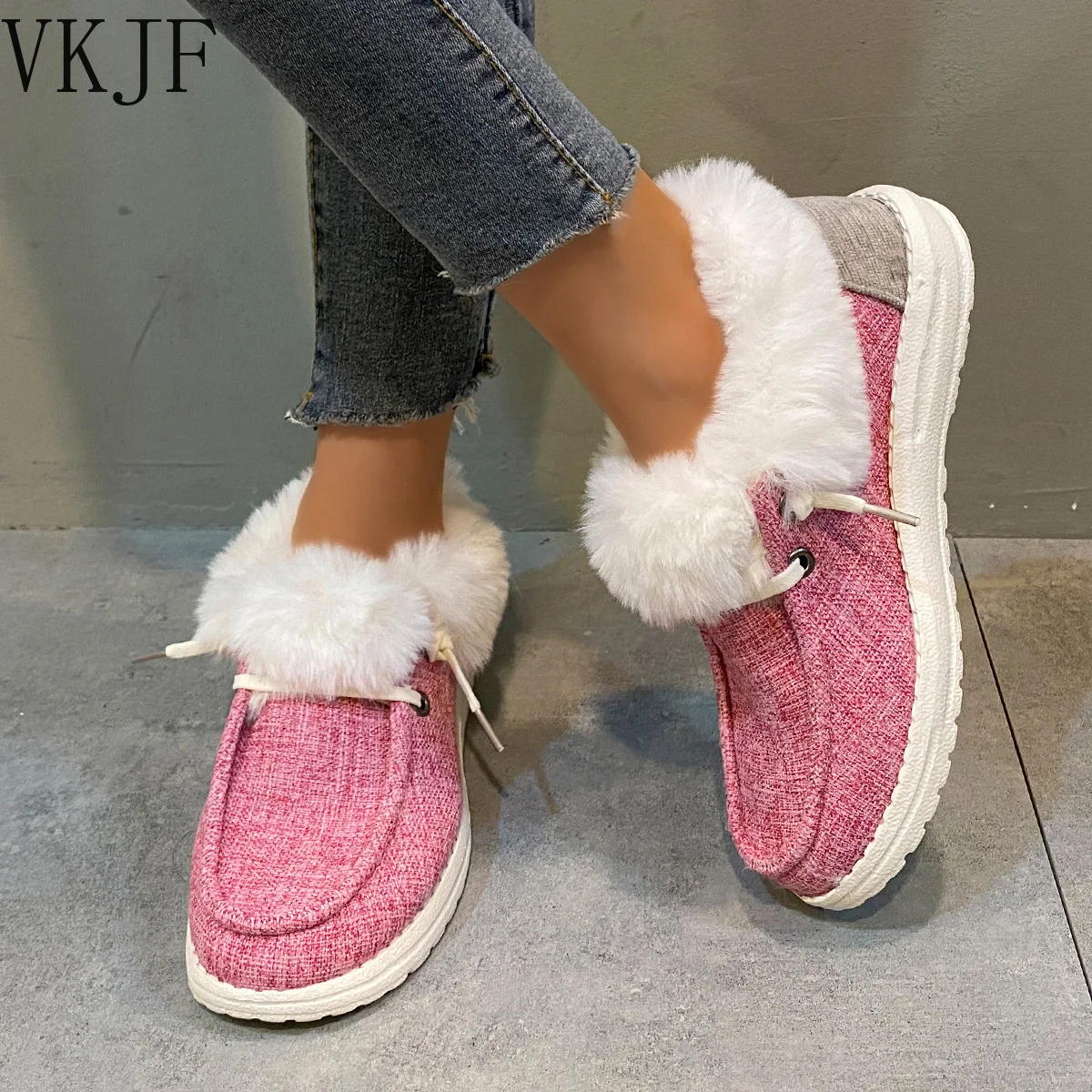 

Winter 2023 New Women's Ankle Boots Anti Slip Suede Snow Boots Plush Natural Fur Warm Cotton Shoes Outdoor Leisure Women's Boots