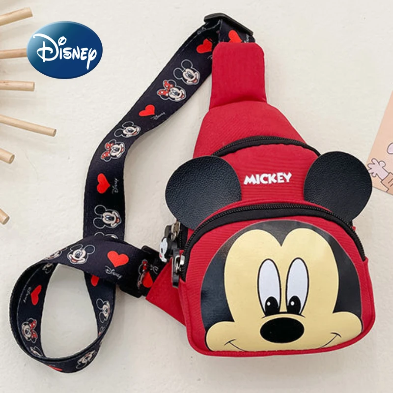 Новая детская поясная сумка Disney с Микки мультяшная Милая нагрудная для мальчиков