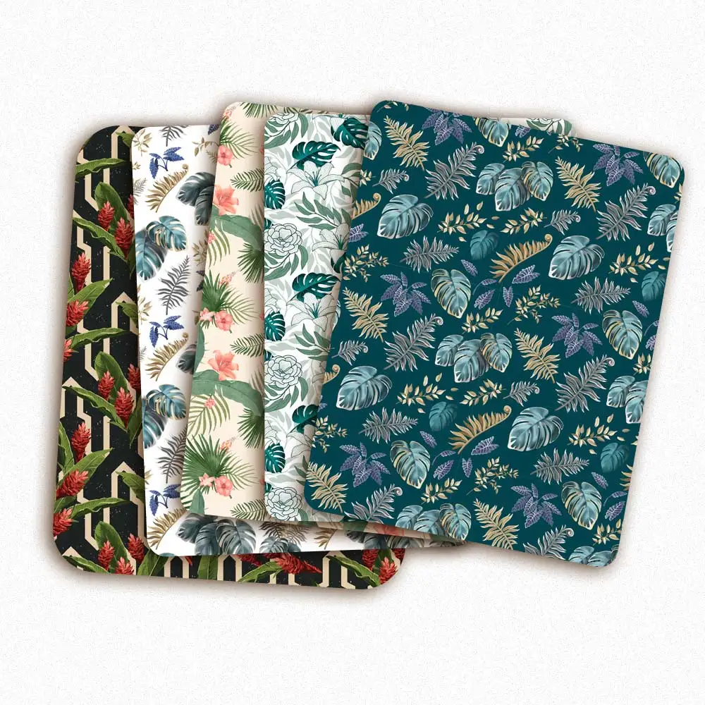 Лист из полиэстерной хлопчатобумажной ткани IBOW с зеленым принтом материал