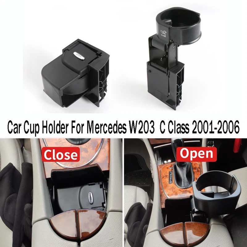 

Car Cup Holder Vehicle Beverage Bottle Holder Center Console Armrest Cup Holder for Mercedes W203 C Class 2001-2006
