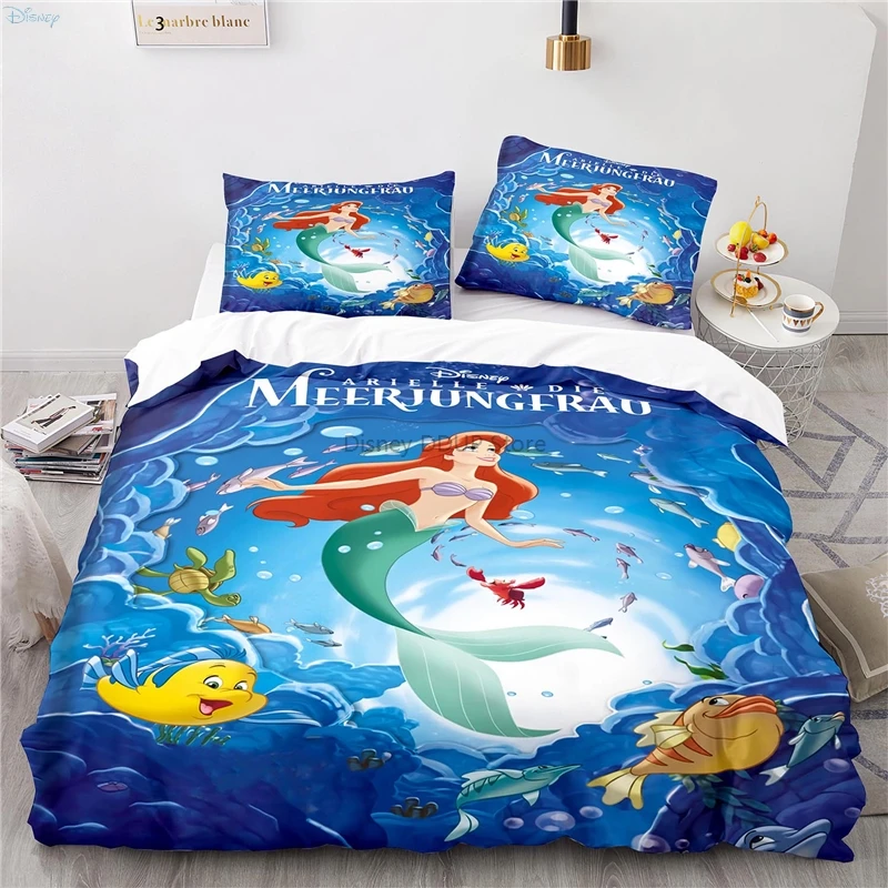 

Lovely Disney The Little Mermaid Bedding Set Children Cartoon 3d Duvet Cover Set Pillowcase Bedclothes Twin Full Queen King Size
