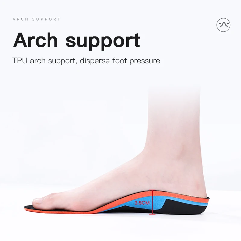3ANGNI Unisex Sport  Insoles Arch Support Orthotic Running Inserts  Flat Feet Shoe Pads Cushion with Shock Absorption