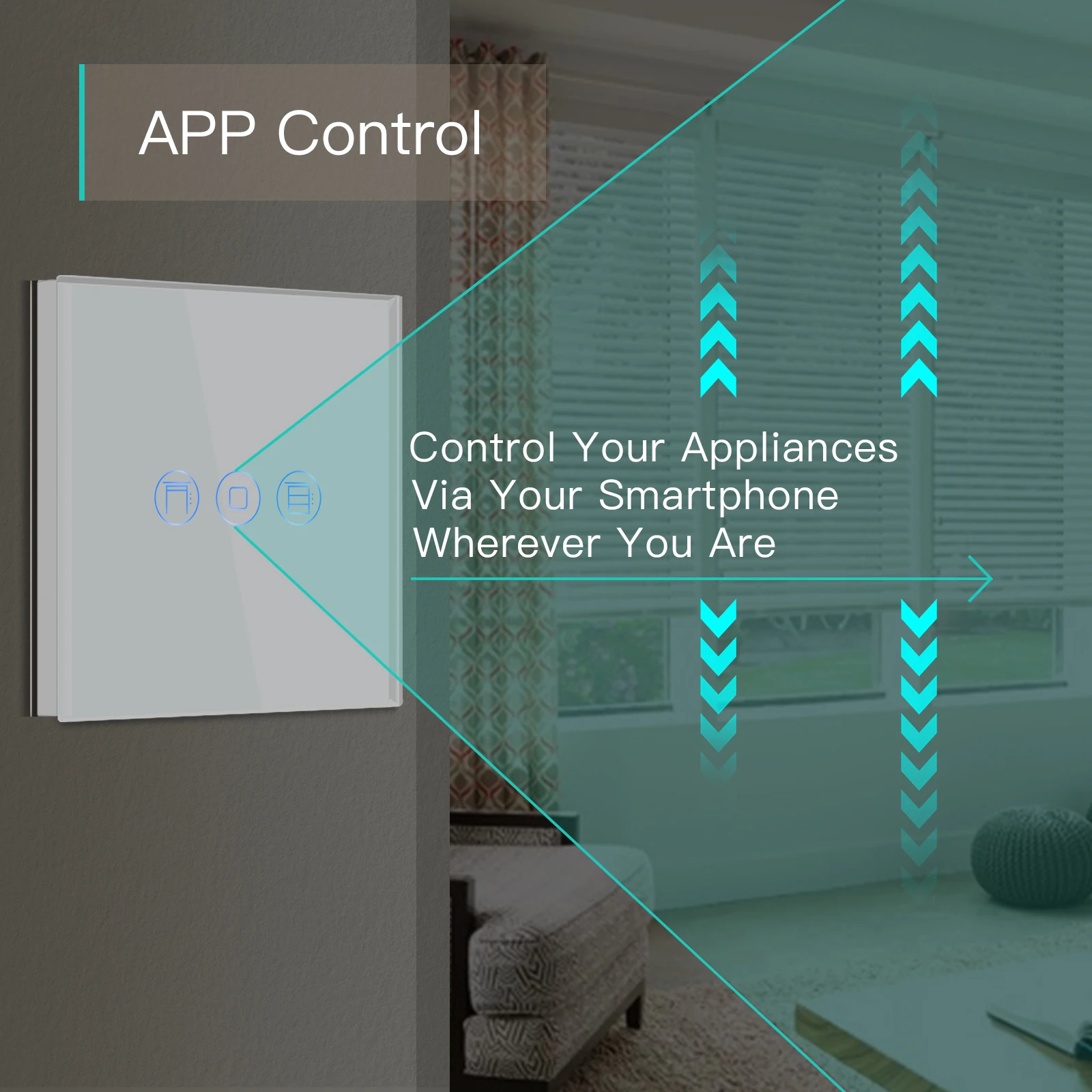 Фото Кнопка-переключатель ADEA Zigbee Alexa Alloy с управлением через приложение (без кнопок) №2