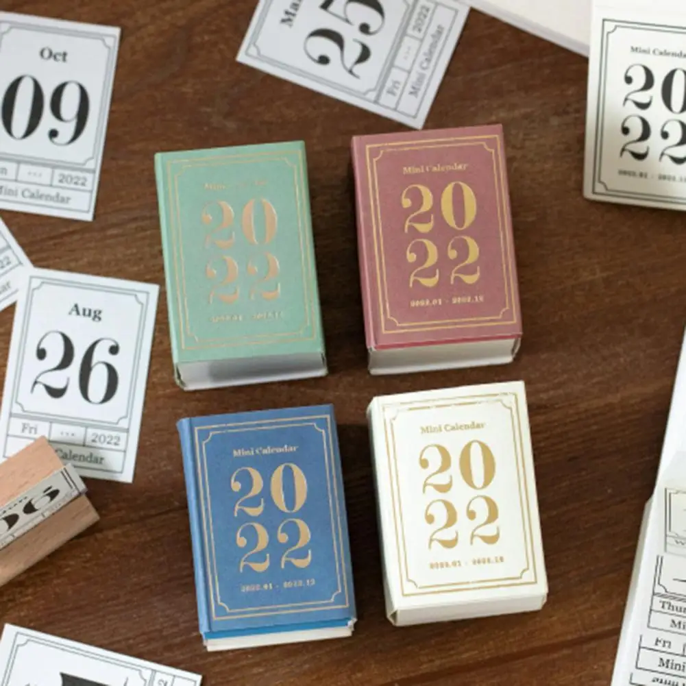 

Mini Useful 2022 Multipurpose Desktop Calendar Durable Mini Calendar Easy to Flip for Office
