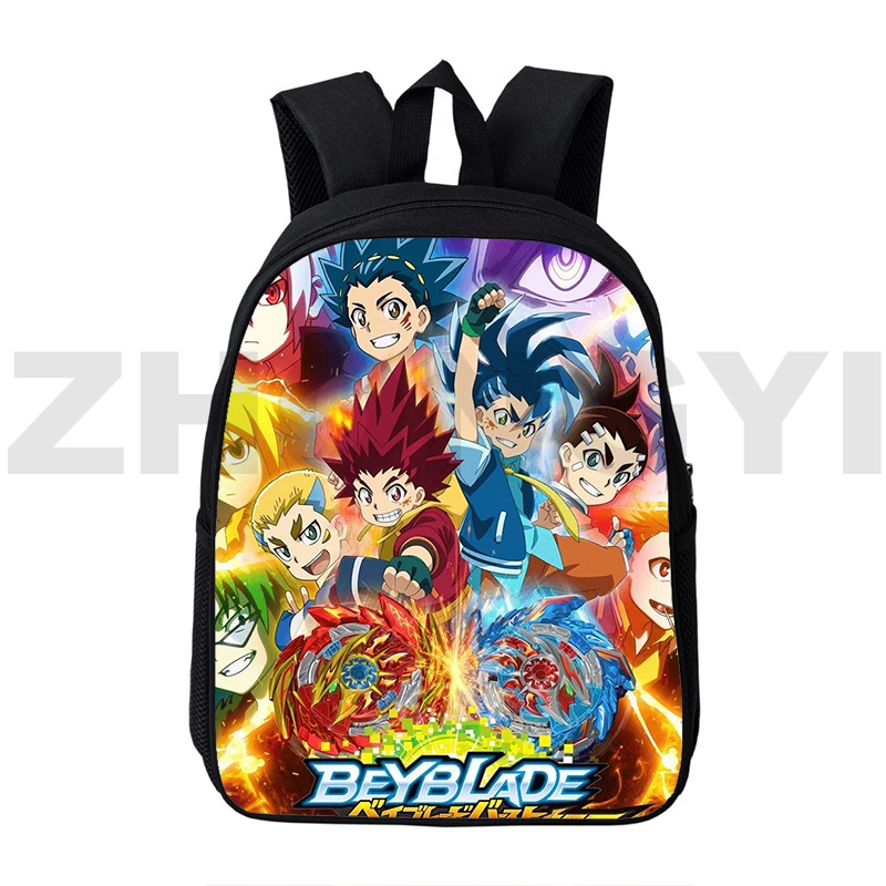 Japanese Style Beyblade Burst 3D Backpack Boys Canvas Sport Bookbag Anime School Bags for Girls 12/16 Inch Rucksack Kindergarten