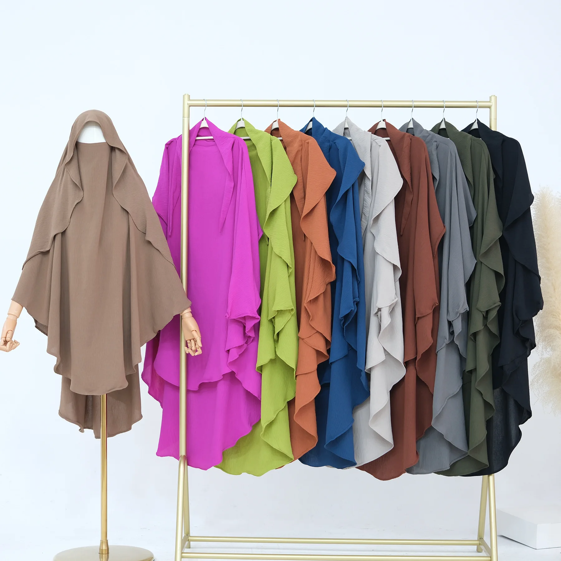 Длинный химар шарф-хиджаб накидка джаз Джалабия Khimars для женщин мусульманская