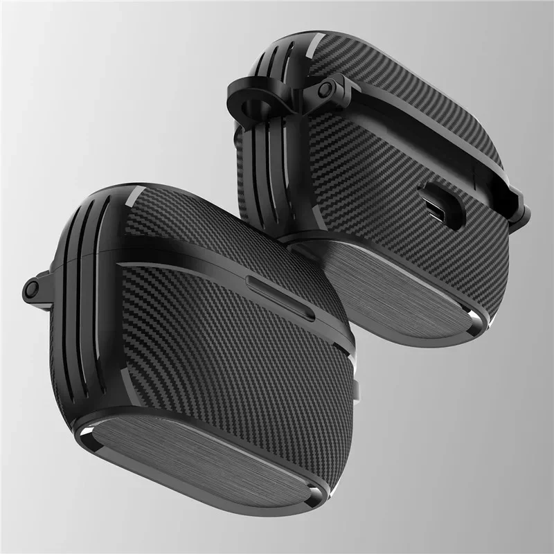 Фото Чехол для Jabra Elite Active 75T/Elite 7 Pro/ Jabra Elite 7 Active, роскошная броня из углеродного волокна с чехлом-карабином №2
