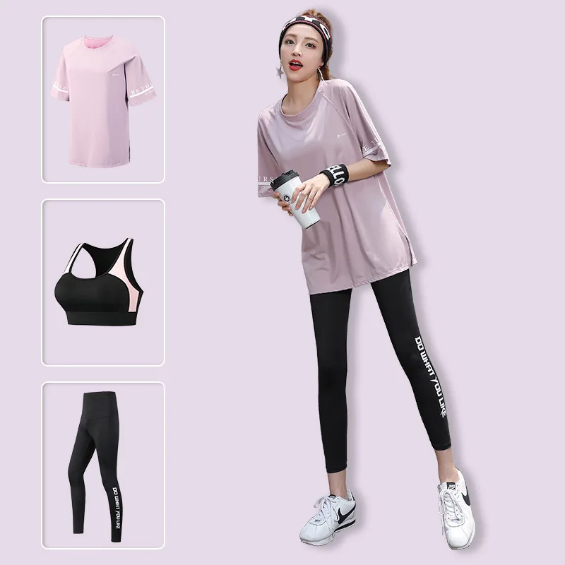 

Women 2/3 Piece Set Plus Size Loose Women Clothing 2 Pieces Set 2022 New Breathable Sports Fitness Running Tracksuit