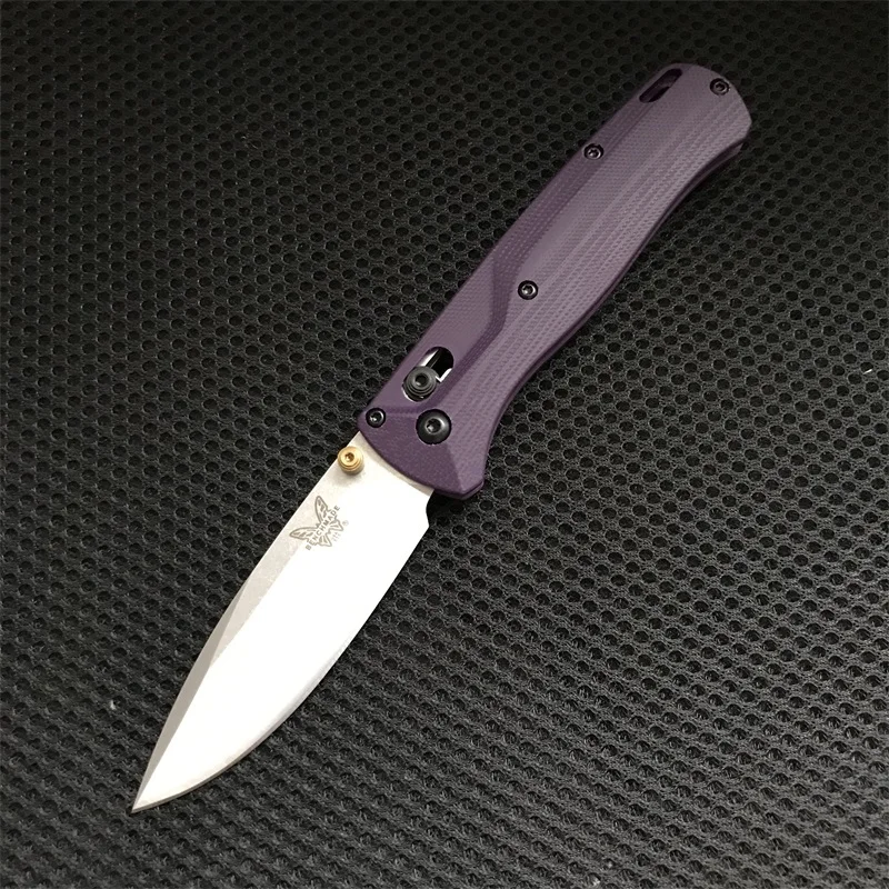 

Складной нож G10, ручка фиолетового цвета, ручка BENCHMADE, 535 градусов, для выживания в дикой природе, безопасные карманные ножи для защиты, портат...