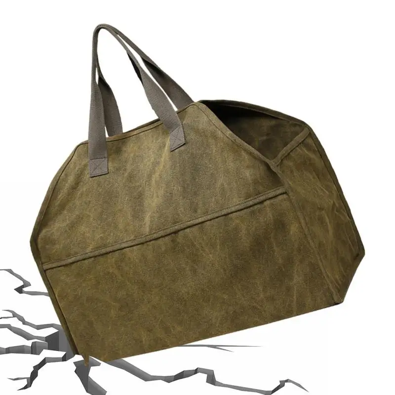 

Wood Carrier For Firewood Canvas Wood Carrying Pouch Portable Log Holder With Handles For Fireplace Bag For Carrying Wood At