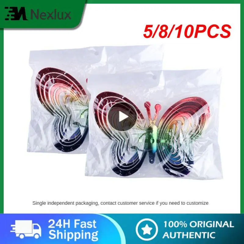 

5/8/10PCS Butterfly Gardening Wind Chimes New Wind Repellent Orchard Bird Repellent Strong Reflective Garden Decoration Garden