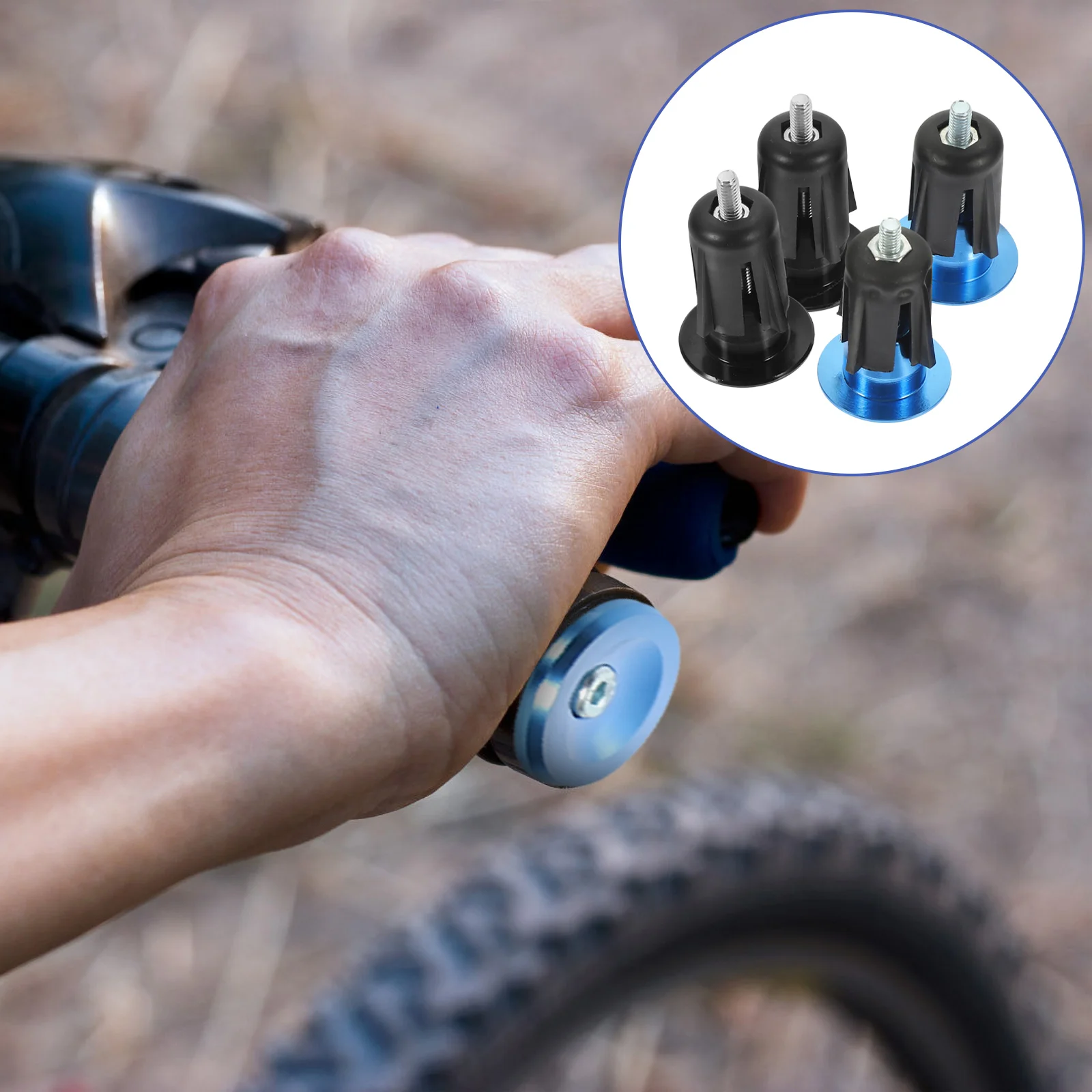 

2 Pairs Plug Bicycle Handle Plugs Mountain Bike Handlebar End Caps Plastic Road