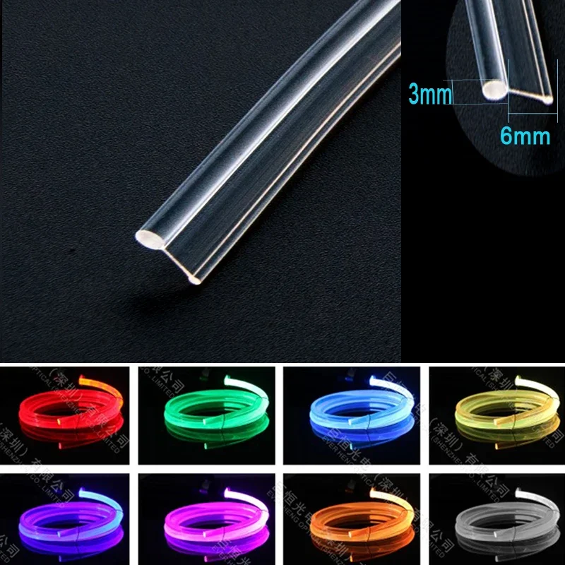 

Прозрачный цветной световод, оптоволоконный ПВХ 2 мм 3 мм, цельная юбка для карточек, внутренний светильник, дверной инструмент, центральная отделка света