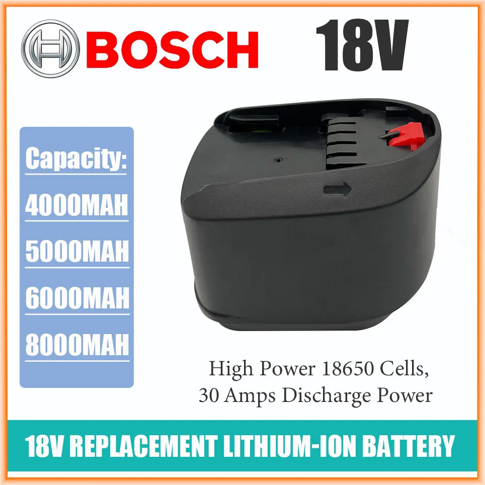 

Bosch 2 Pack New 18V 4.0AH/5.0AH/6000mAh/8.0AH Lithium-Ion Battery Pack for Power4All PBA for Bosch 18V Home and Garden Tools
