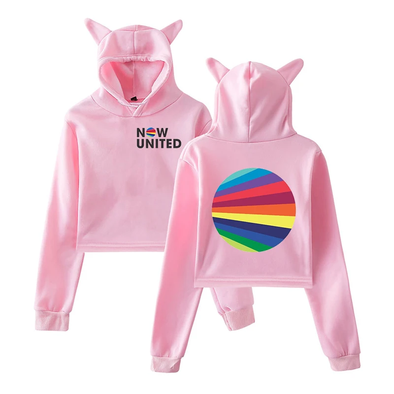 

Now United Hoodie Women Pullover Girl Tracksui Cat Crop Top Pink UN Team Girls Sweatshirt Now United-Better Album 3d Hoodie