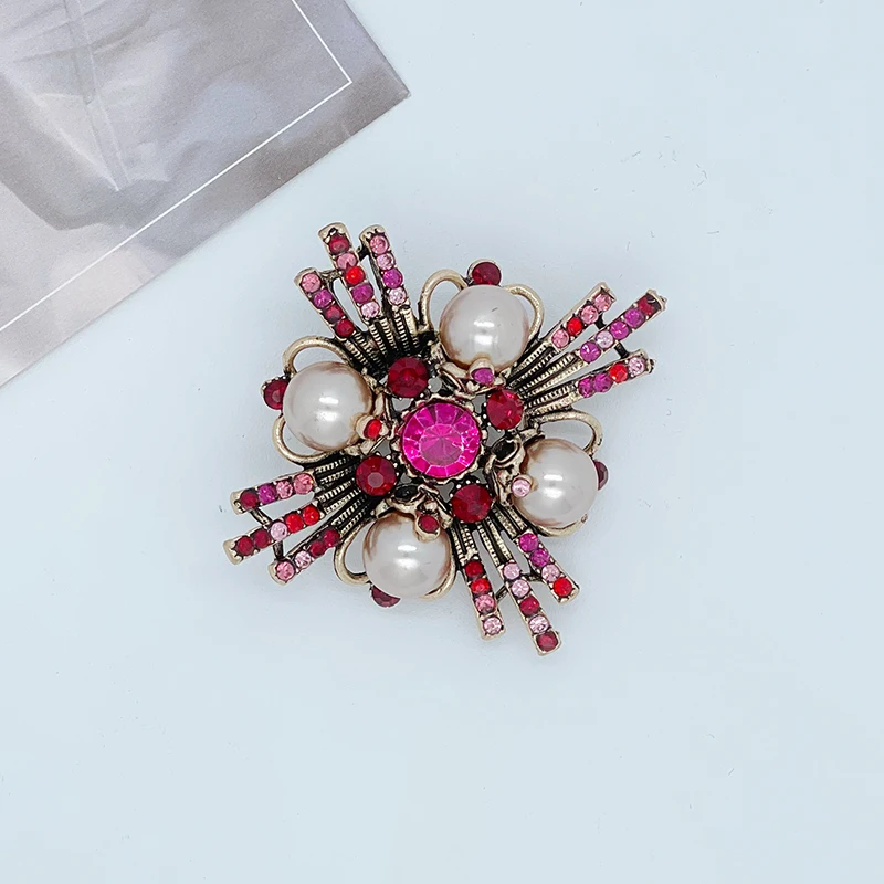 Брошь женская EASYA с жемчугом со стразами на праздник украшение для платья | Броши