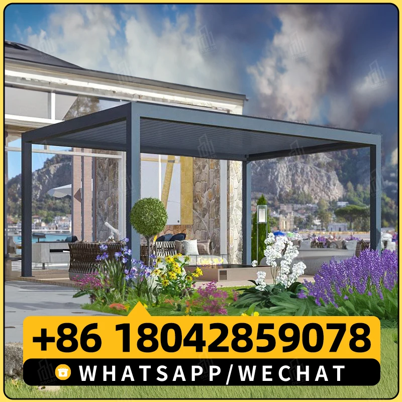 3*4 м Роскошная уличная беседка экологически чистый садовый навес алюминиевый