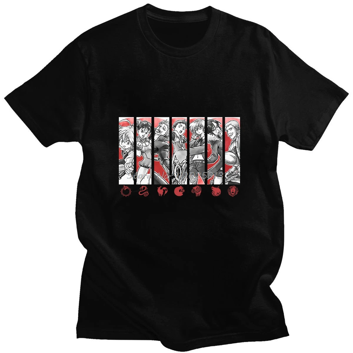 

Футболка мужская оверсайз с рисунком манга семь смертных грехов, летняя мультяшная хипстерская футболка с графическим принтом Nanatsu No Taizai ...