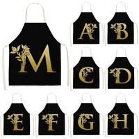 gold letter leaf apron parent child painting childrens anti dirty linen decorative apron baking accessories cooking cleaning
