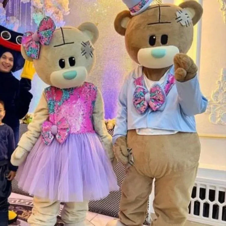 Рождественский костюм талисмана плюшевого мишки набор ролевых игр для вечеринок