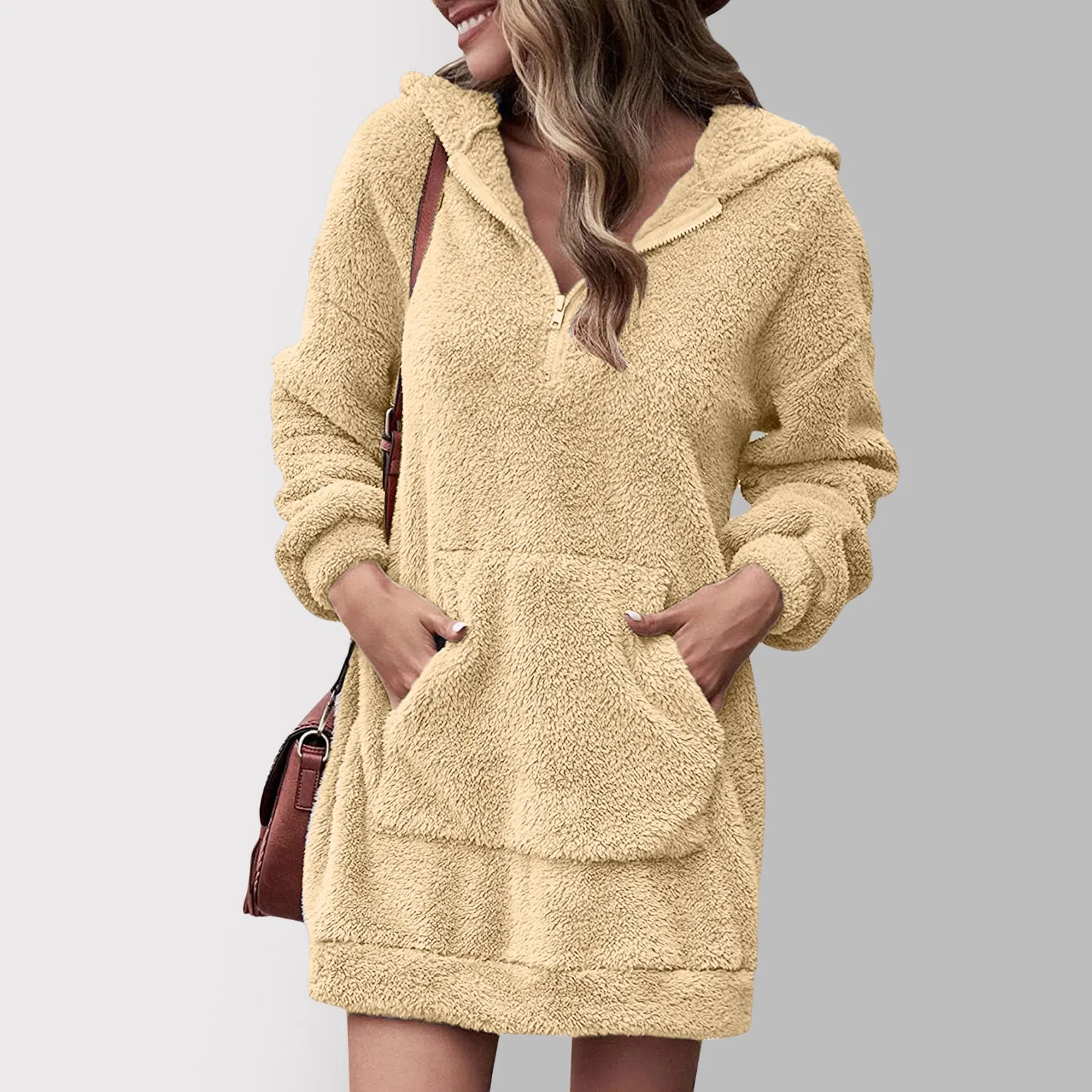 

Women Casual Dress Solid h Hooded Loose Zipper Dress Pocket Pullover V Neck Sweatshirt Dress Cardigan Sweaters for Boys 5t