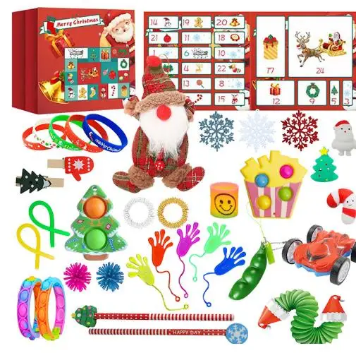 Детские игрушки календарь глухая коробка резиновый утенок Рождественская